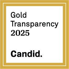 A white square with a gold border displays the text "Gold Transparency 2025" and "Candid." in bold letters, making it perfect for showcasing in your Org Site Footer.
