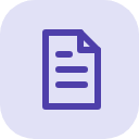 Purple note page with written lines on a light purple rounded square.