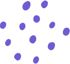 Purple dots of varying sizes are scattered randomly on a transparent background.